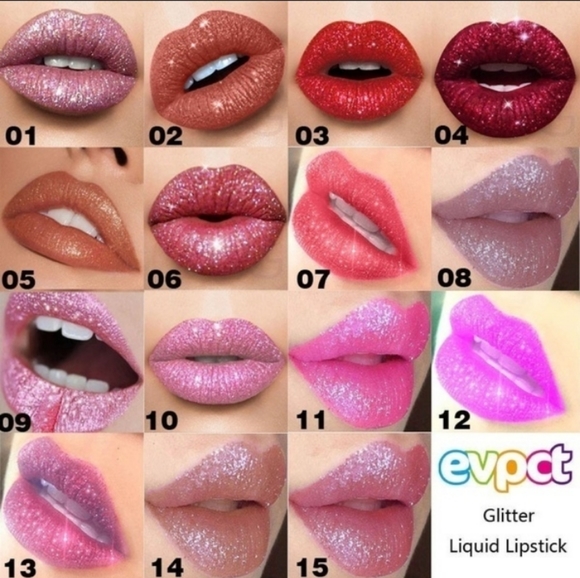Women's Metallic liquid lipstick lip gloss glitter - Picture 3 of 10
